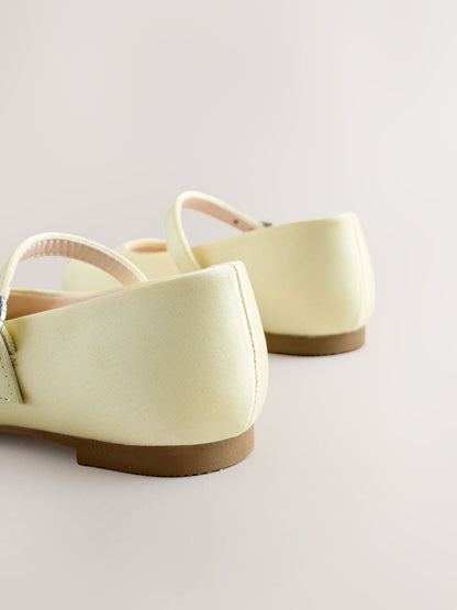 Yellow Wide Fit (G) Flower Girl Occasion Mary Jane Shoes image 4