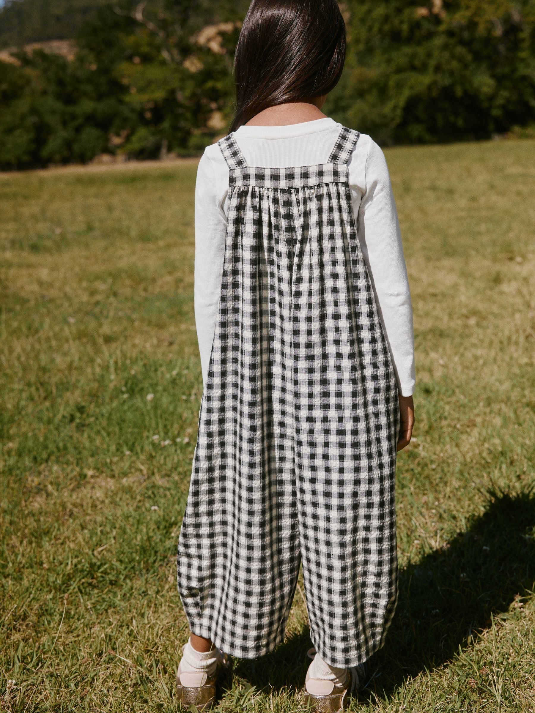 Dsiney Kidz - Black/ White Mono Gingham Barrel Leg Jumpsuit (3-16yrs) image 3