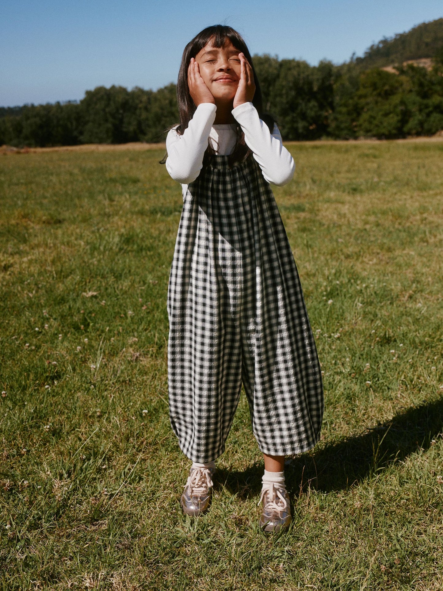 Dsiney Kidz - Black/ White Mono Gingham Barrel Leg Jumpsuit (3-16yrs) image 4