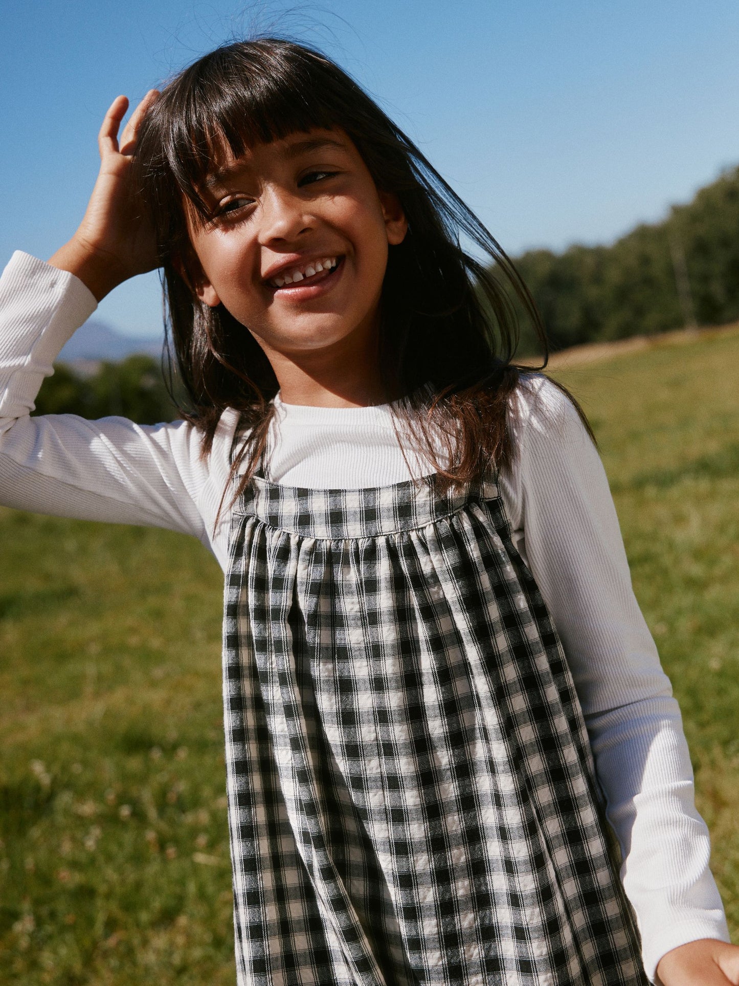 Dsiney Kidz - Black/ White Mono Gingham Barrel Leg Jumpsuit (3-16yrs) image 9
