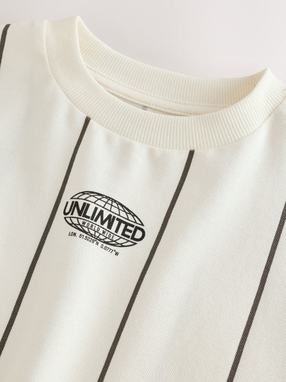 Dsiney Kidz - White/Black Stripe Short Sleeve Graphic T-Shirt (3-16yrs) image 8
