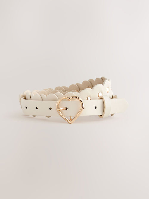 Dsiney Kidz - Ecru Western Heart Belt image 1