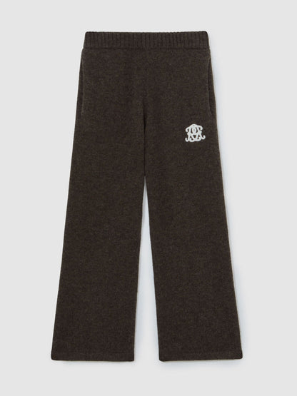 Reiss Chocolate Brown Blake 3-9 yrs Monogram Relaxed Wool-Blend Joggers Unisex Fit image 1