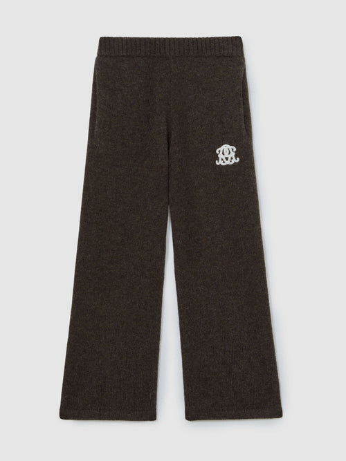 Reiss Chocolate Brown Blake 3-9 yrs Monogram Relaxed Wool-Blend Joggers Unisex Fit image 1