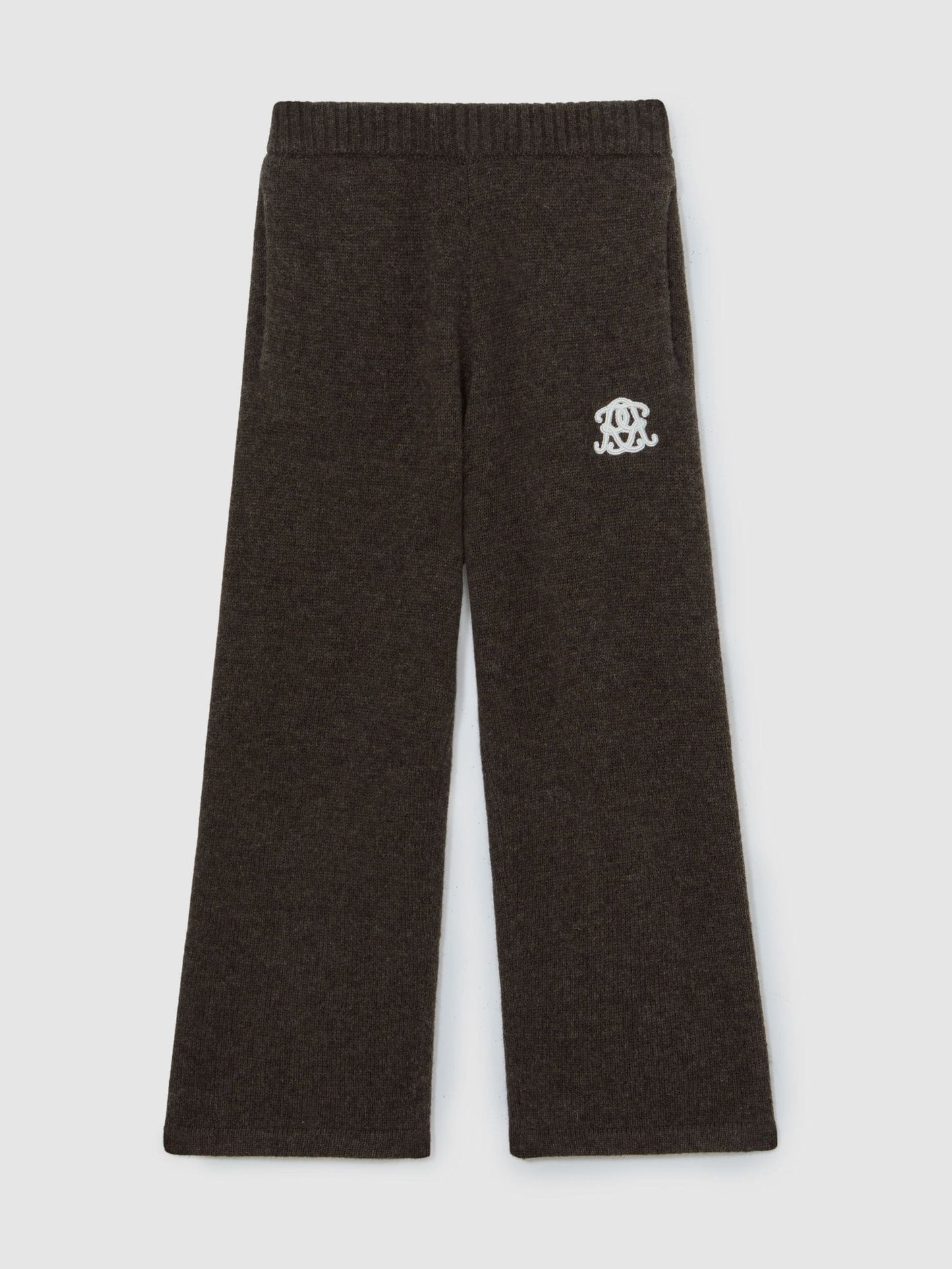 Reiss Chocolate Brown Blake 9-13 yrs Monogram Relaxed Wool-Blend Joggers Unisex Fit image 1