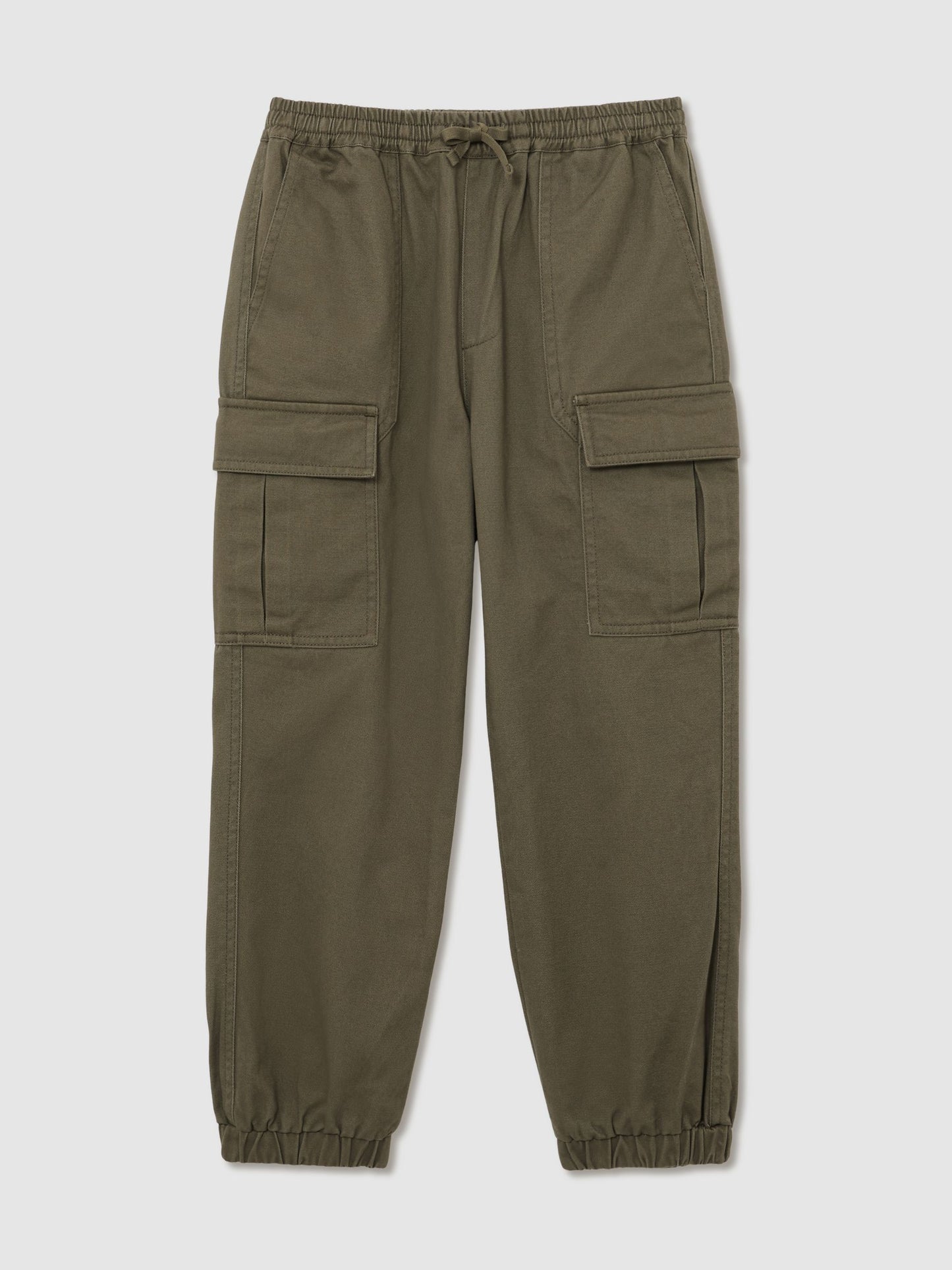 Reiss Khaki Helix 9-13 yrs Cotton Cuffed Cargo Trousers image 2