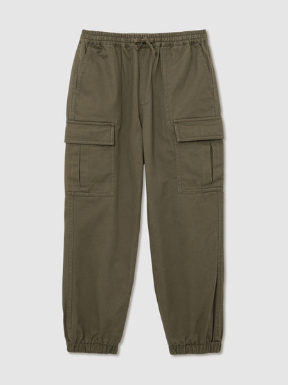 Reiss Khaki Helix 3-9 yrs Cotton Cuffed Cargo Trousers image 2