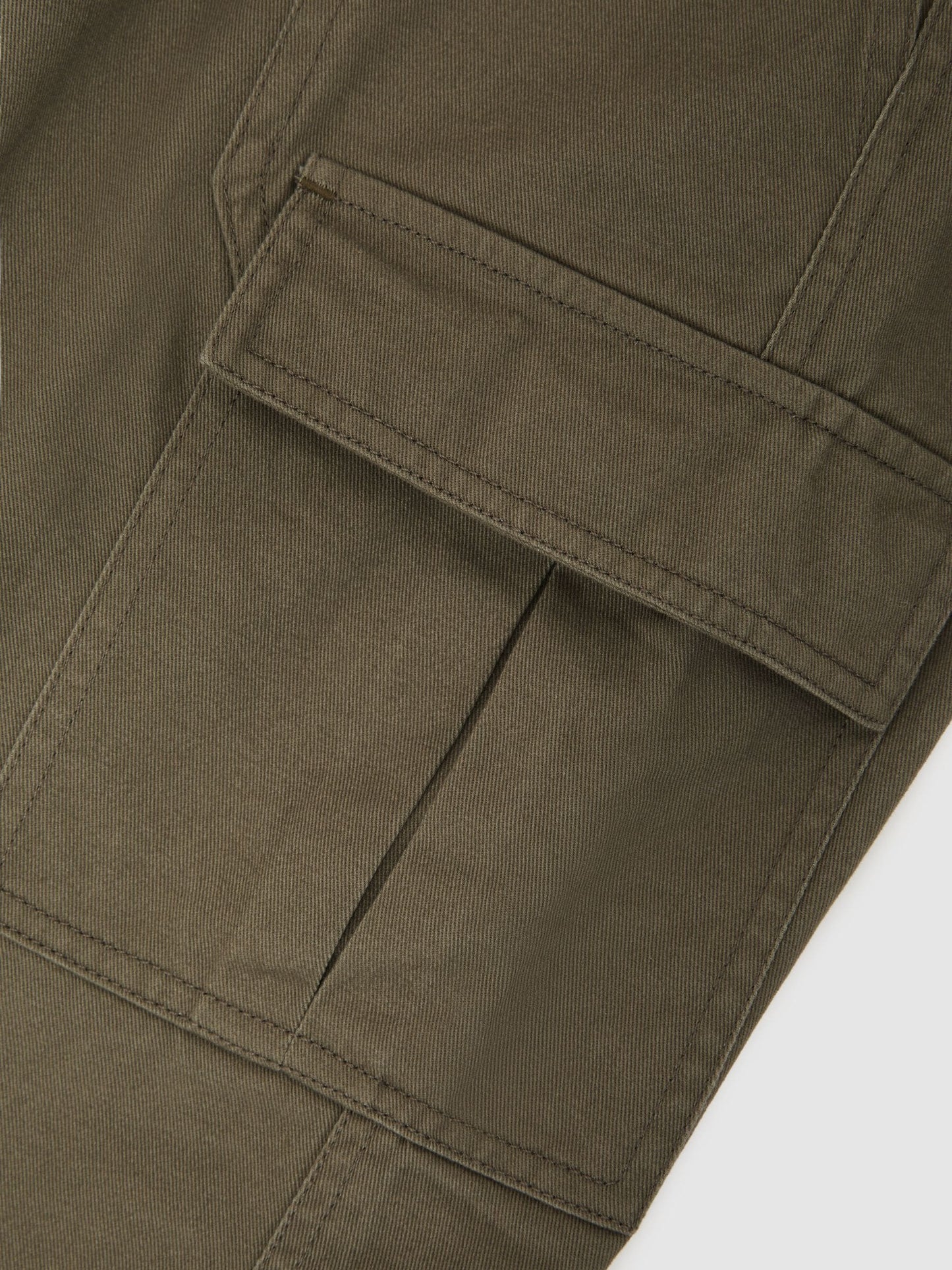 Reiss Khaki Helix 3-9 yrs Cotton Cuffed Cargo Trousers image 6