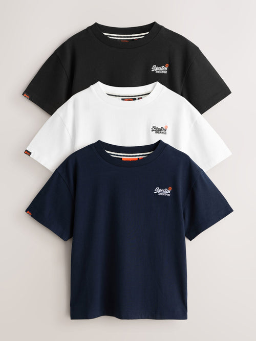 Superdry Black/White T-Shirts 3 Pack image 1
