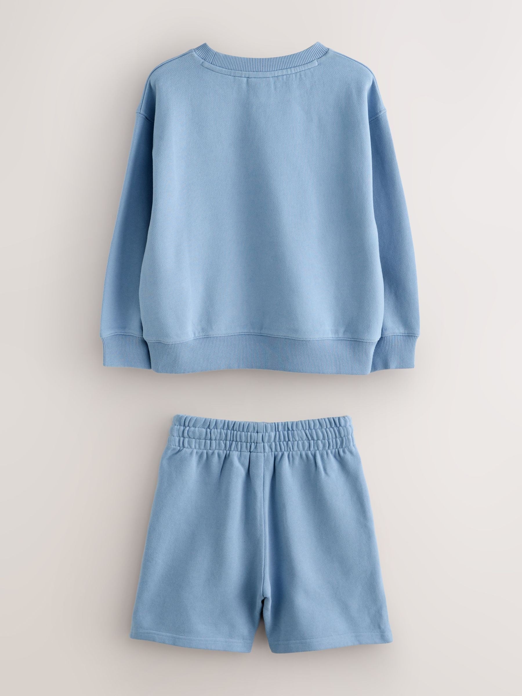 Superdry Light Blue Sweat Top and Shorts Set image 6