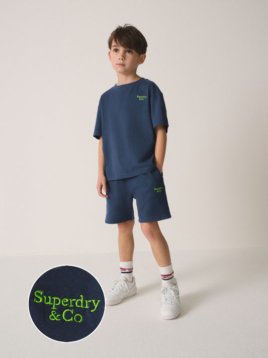 Superdry Navy T-Shirt and Shorts Set image 1