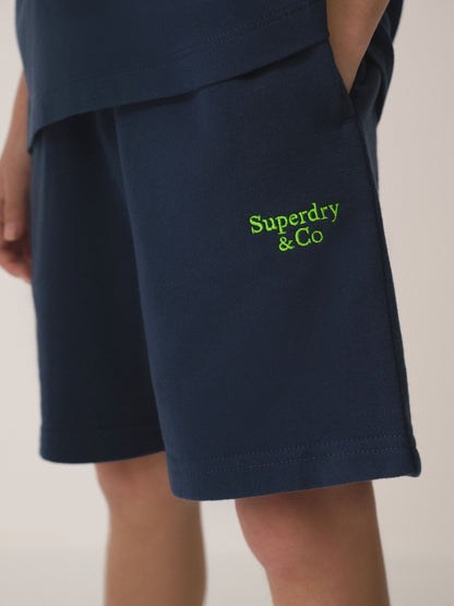 Superdry Navy T-Shirt and Shorts Set image 4