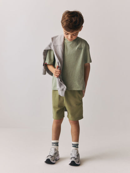 Superdry Green T-Shirt and Shorts Set image 2