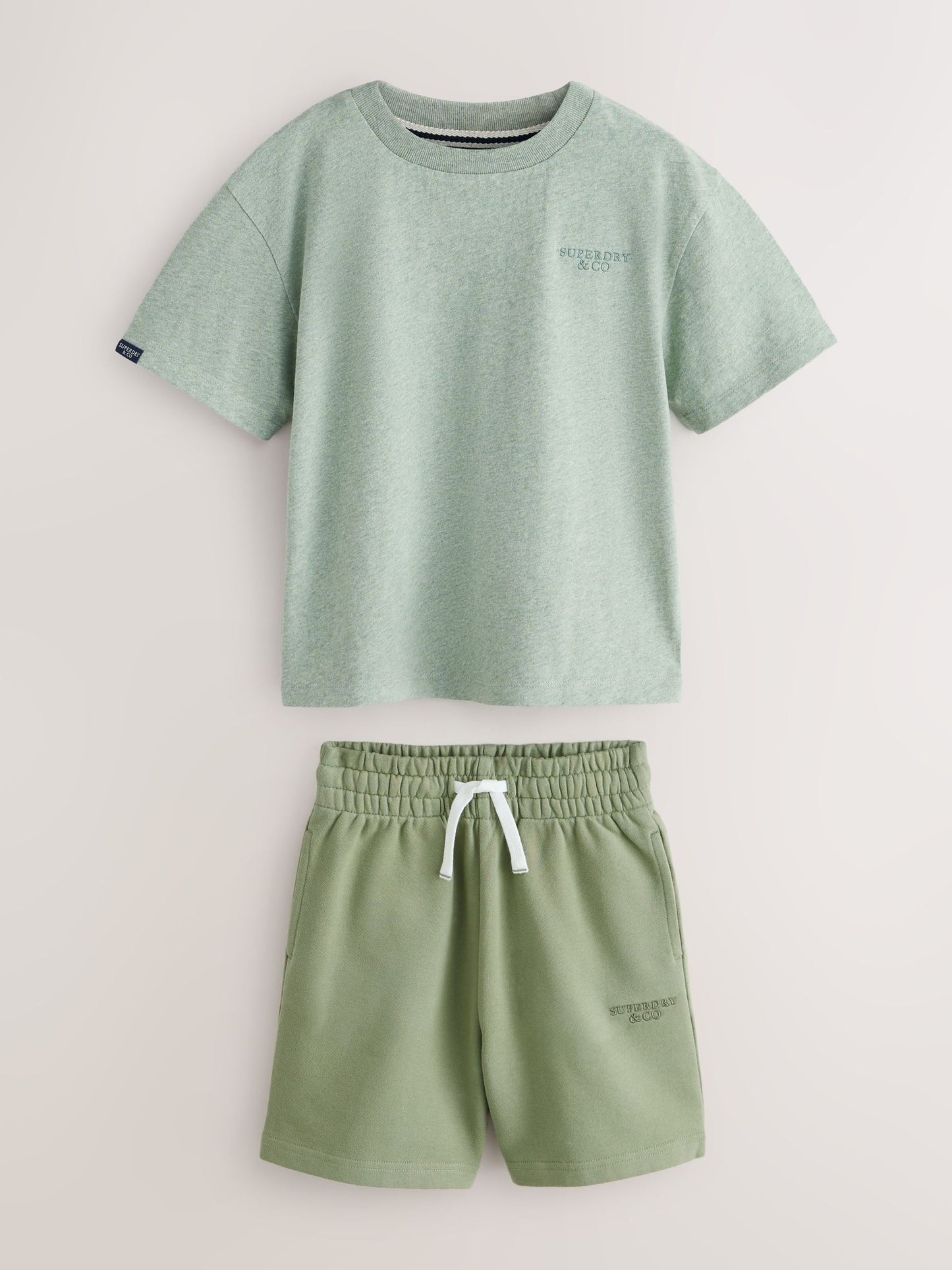 Superdry Green T-Shirt and Shorts Set image 5