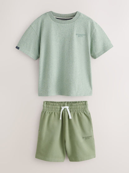Superdry Green T-Shirt and Shorts Set image 5