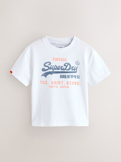 Superdry White/Navy T-Shirts 3 Pack image 3