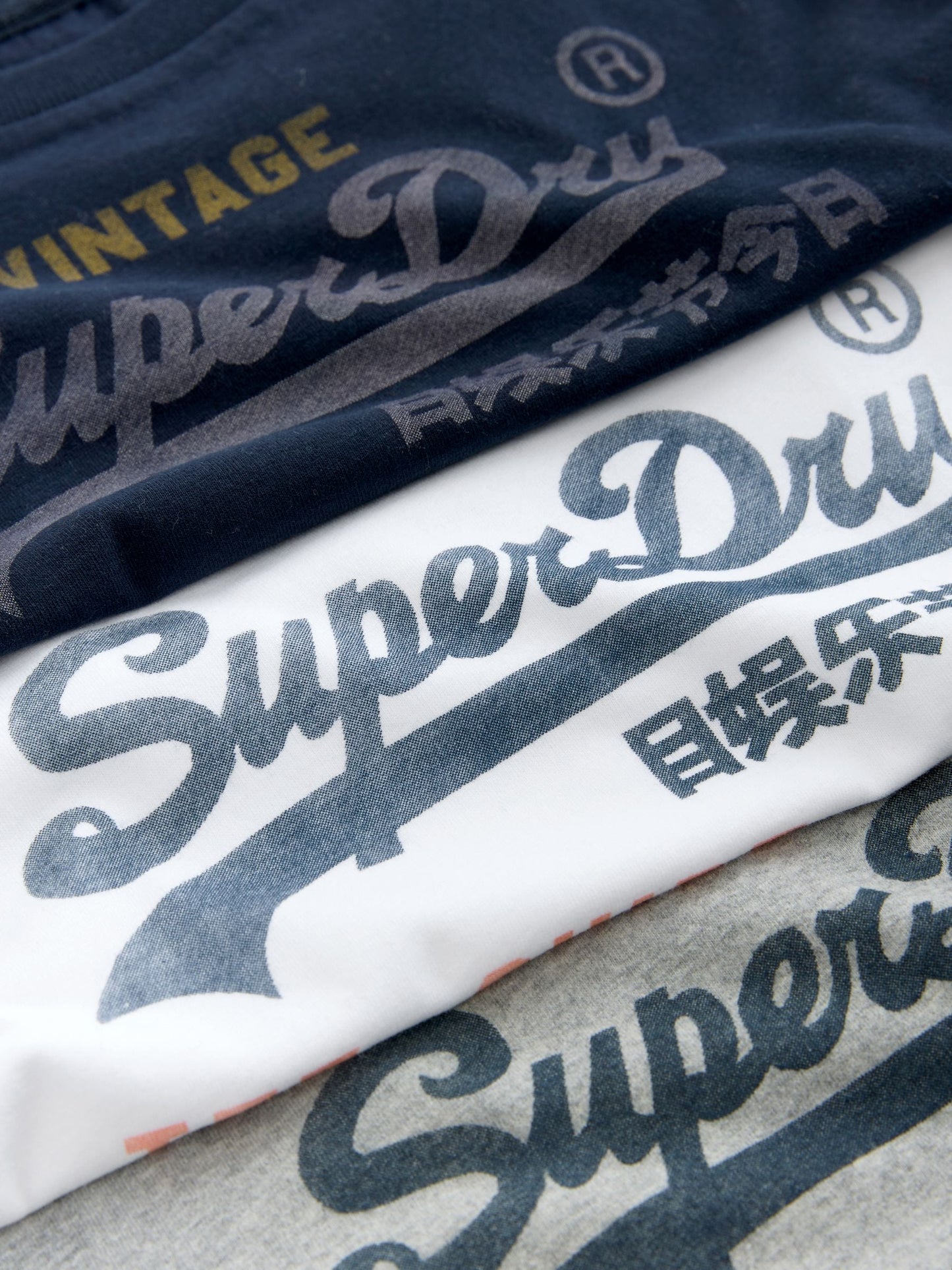 Superdry White/Navy T-Shirts 3 Pack image 6