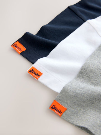 Superdry White/Navy T-Shirts 3 Pack image 7