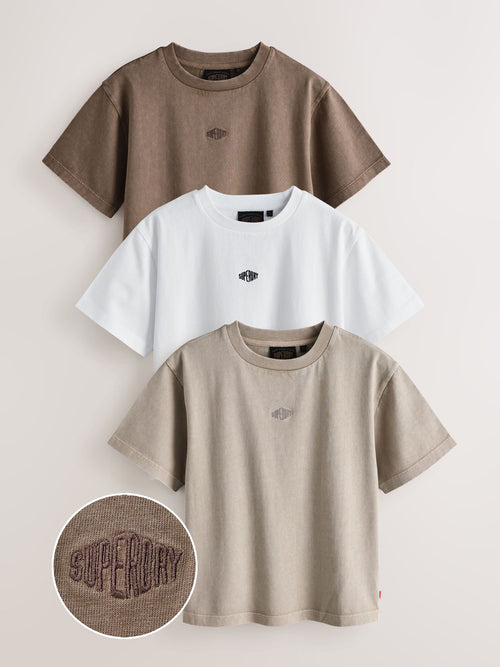 Dsiney Kidz - Superdry Brown T-Shirts 3 Pack image 1