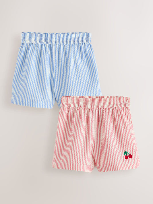 Blue & Red Stripe Pullon Shorts 2 Packs (3mths-10yrs) image 1