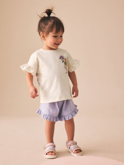 Ecru White Flower Fairies Shorts Set (3mths-7yrs) image 2