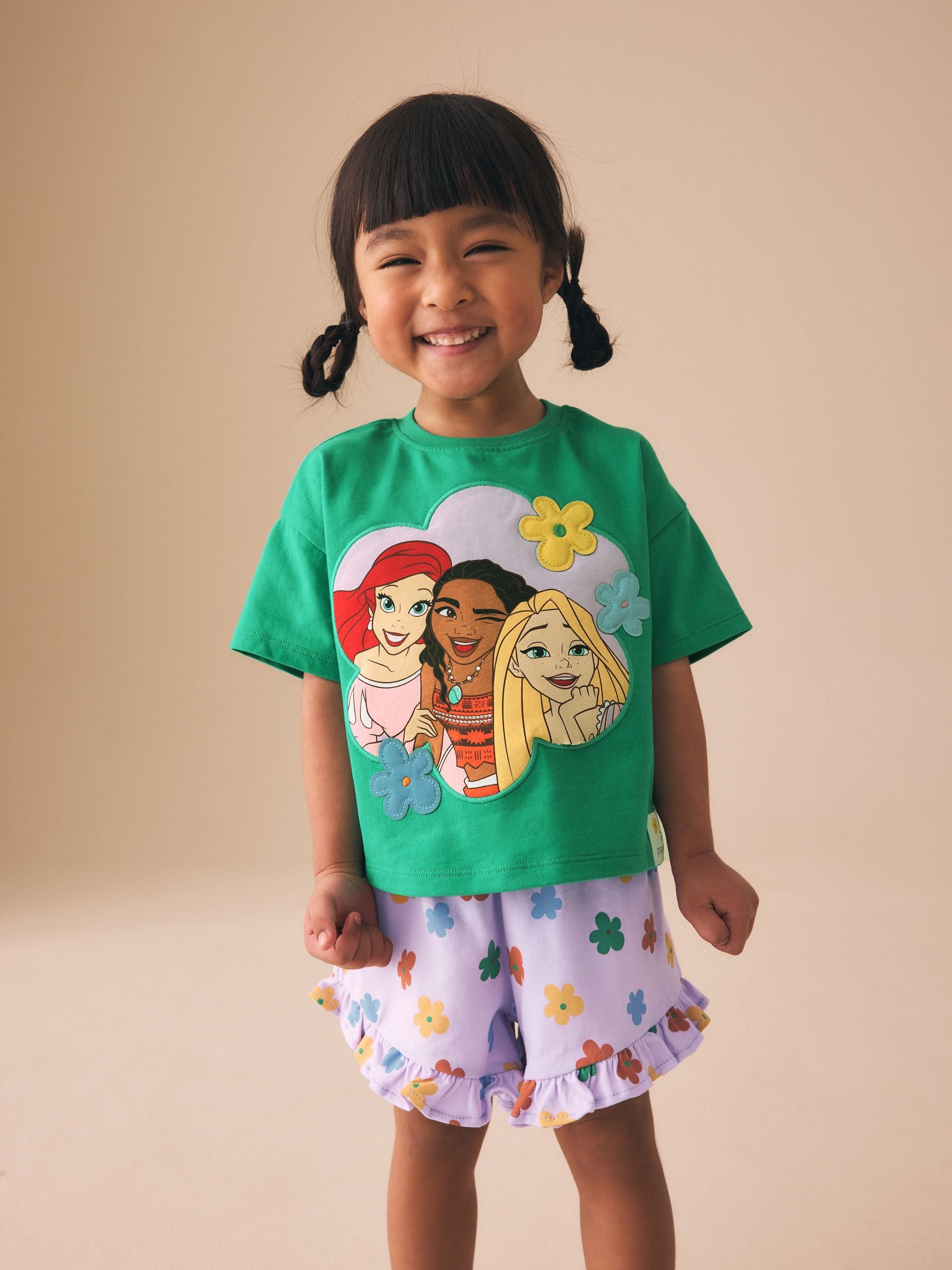 Green Disney Princess Shorts Set (3mths-7yrs) image 1