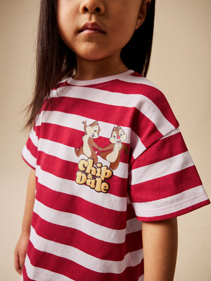 Red Pink Stripe Disney Chip and Dale Shorts Set (3mths-7yrs) image 4