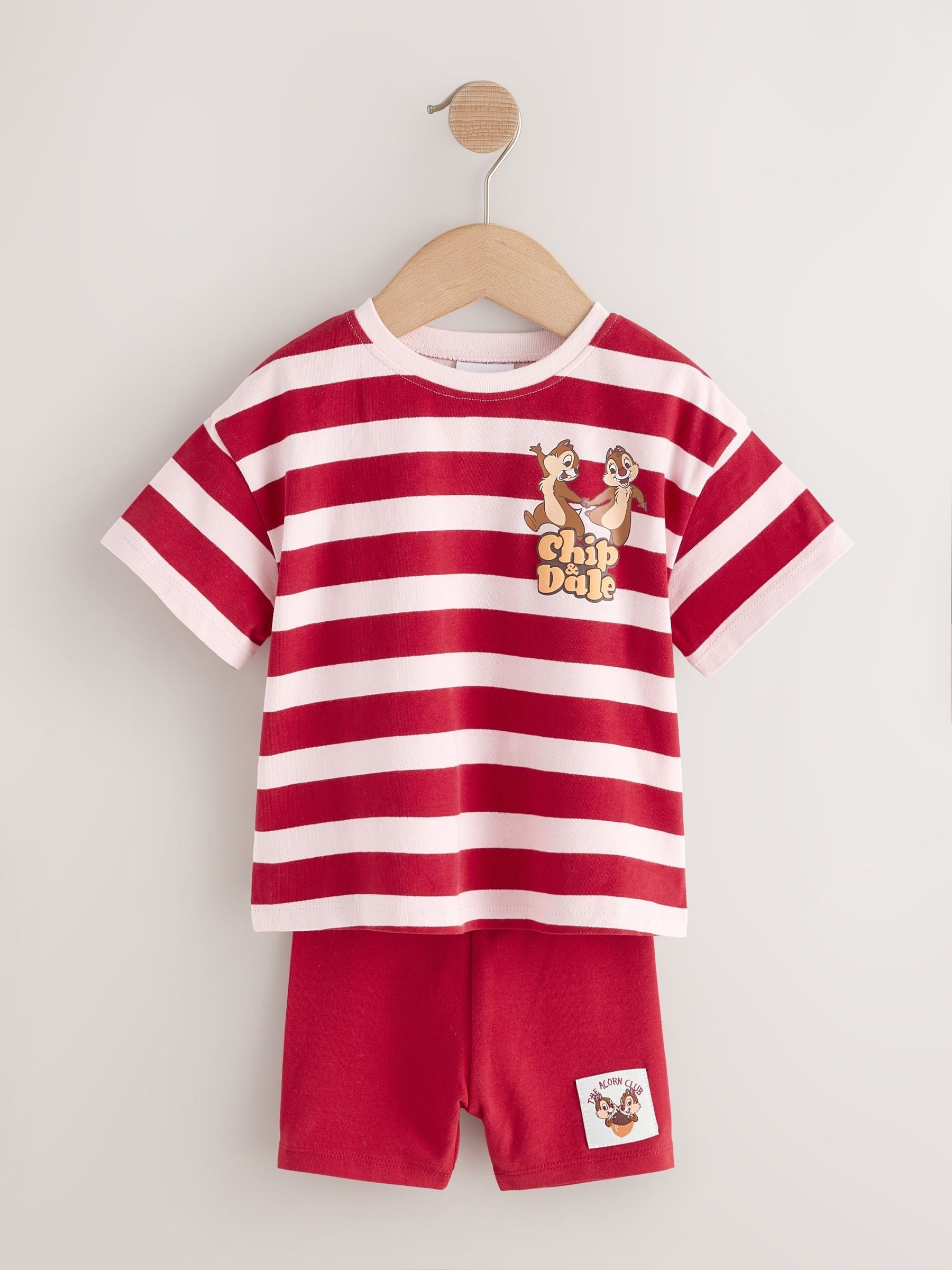 Red Pink Stripe Disney Chip and Dale Shorts Set (3mths-7yrs) image 7
