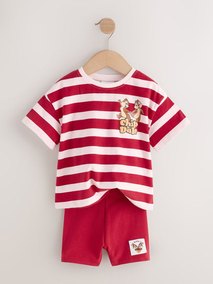 Red Pink Stripe Disney Chip and Dale Shorts Set (3mths-7yrs) image 8