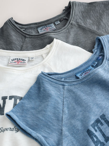Superdry Blue/Grey T-Shirts 3 Pack image 7