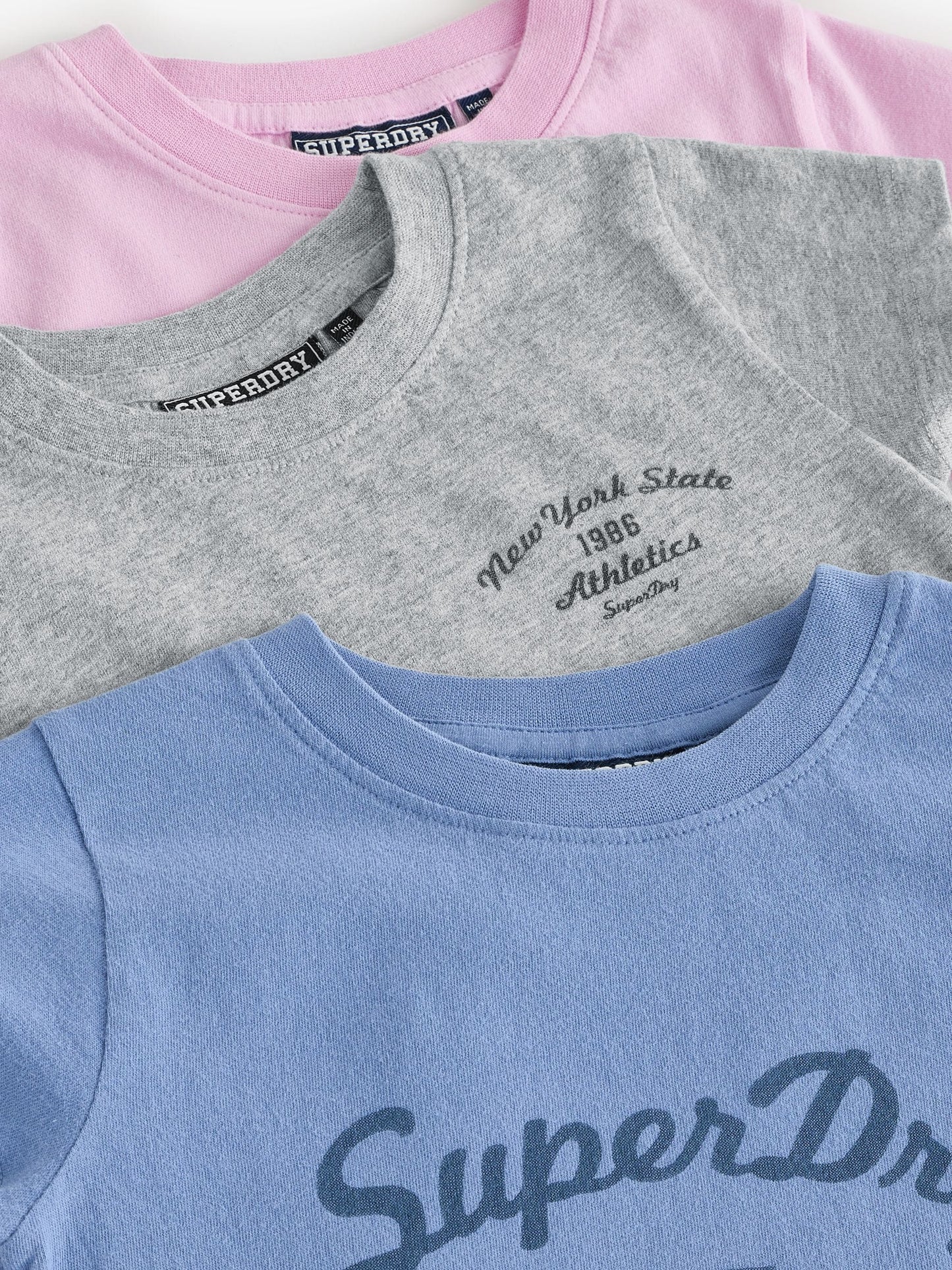 Superdry Pink/Blue T-Shirts 3 Pack image 6