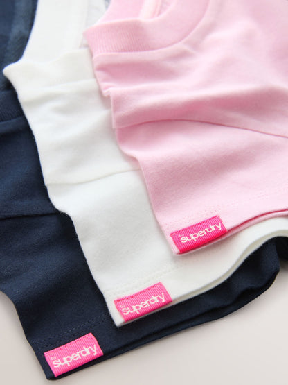 Superdry Navy/White T-Shirts 3 Pack image 6
