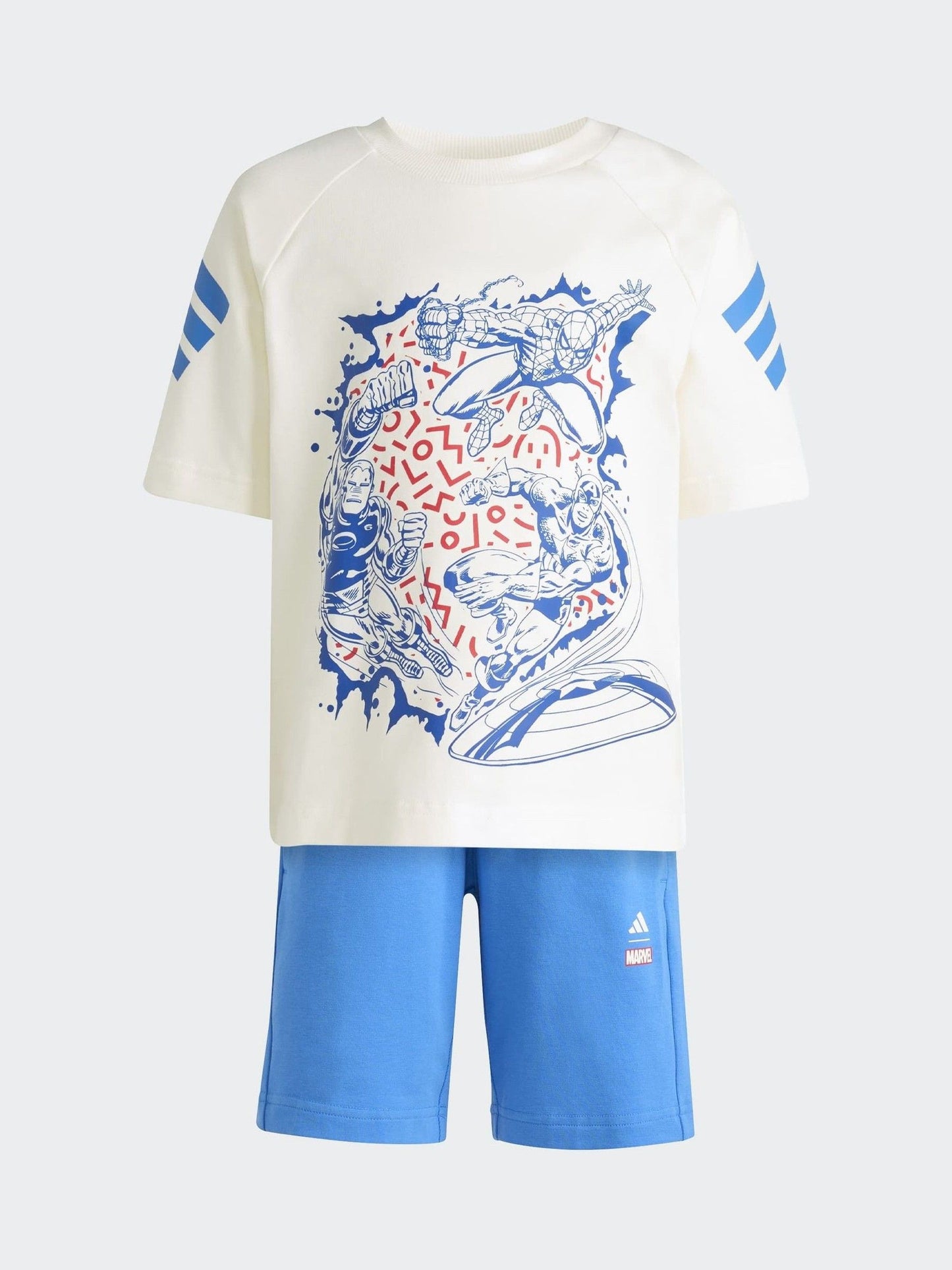 Dsiney Kidz - adidas White Marvel Avengers Little Kids T-Shirt and Shorts Set image 1