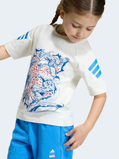 Dsiney Kidz - adidas White Marvel Avengers Little Kids T-Shirt and Shorts Set image 5