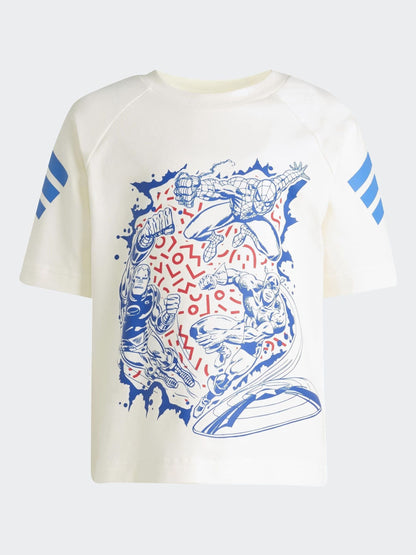 Dsiney Kidz - adidas White Marvel Avengers Little Kids T-Shirt and Shorts Set image 7
