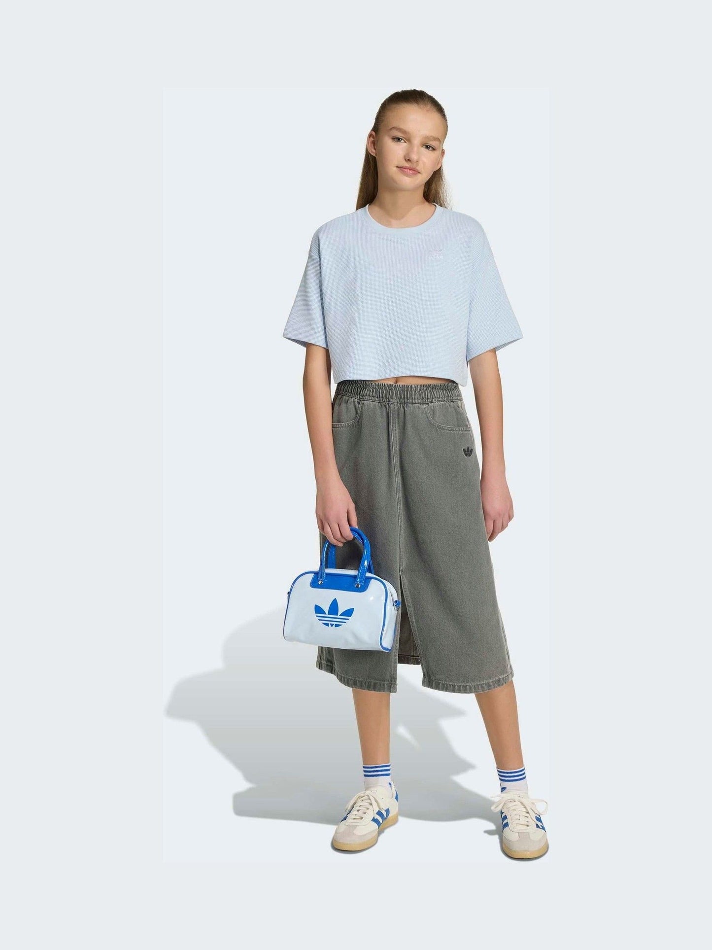 Dsiney Kidz - adidas Originals Blue Cropped Waffle T-Shirt image 4