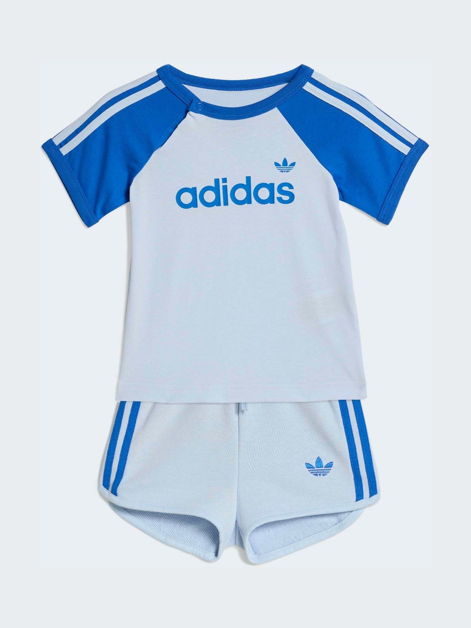 adidas Originals Blue T-Shirt and Sprinter Shorts Infant Set image 1