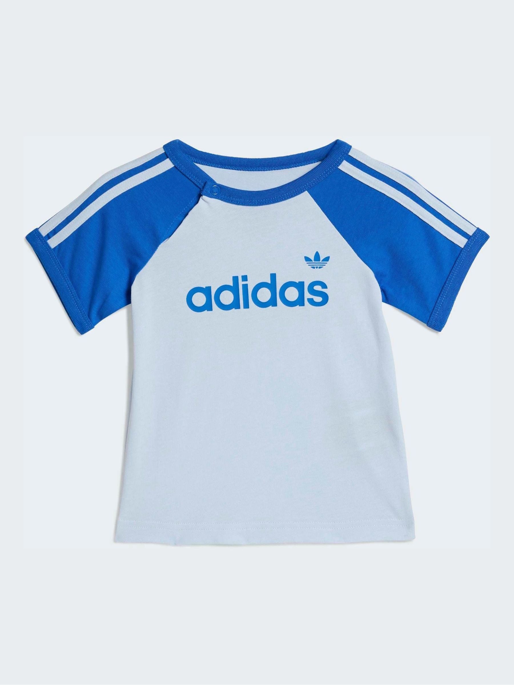 adidas Originals Blue T-Shirt and Sprinter Shorts Infant Set image 2