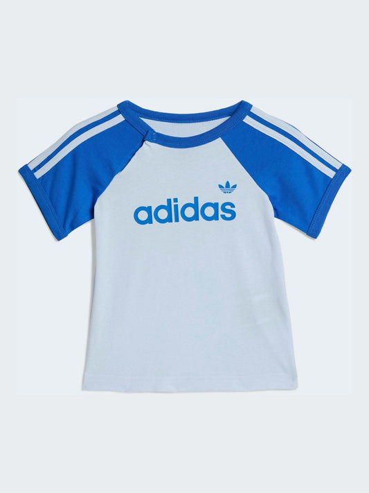 adidas Originals Blue T-Shirt and Sprinter Shorts Infant Set image 2