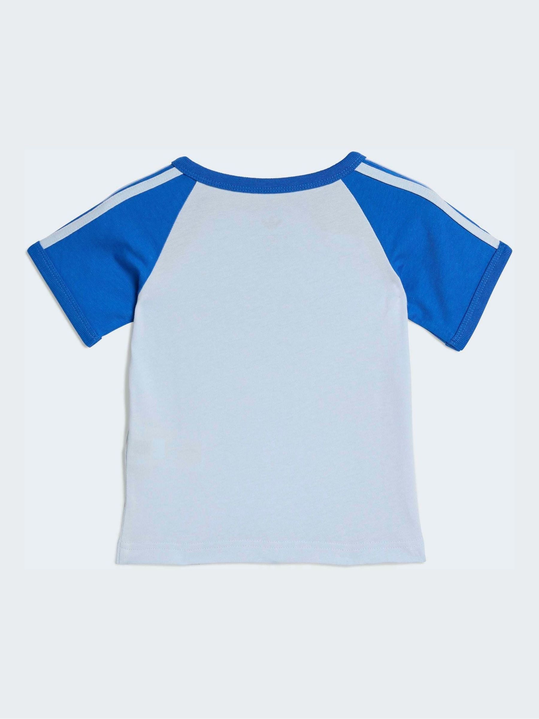 adidas Originals Blue T-Shirt and Sprinter Shorts Infant Set image 3