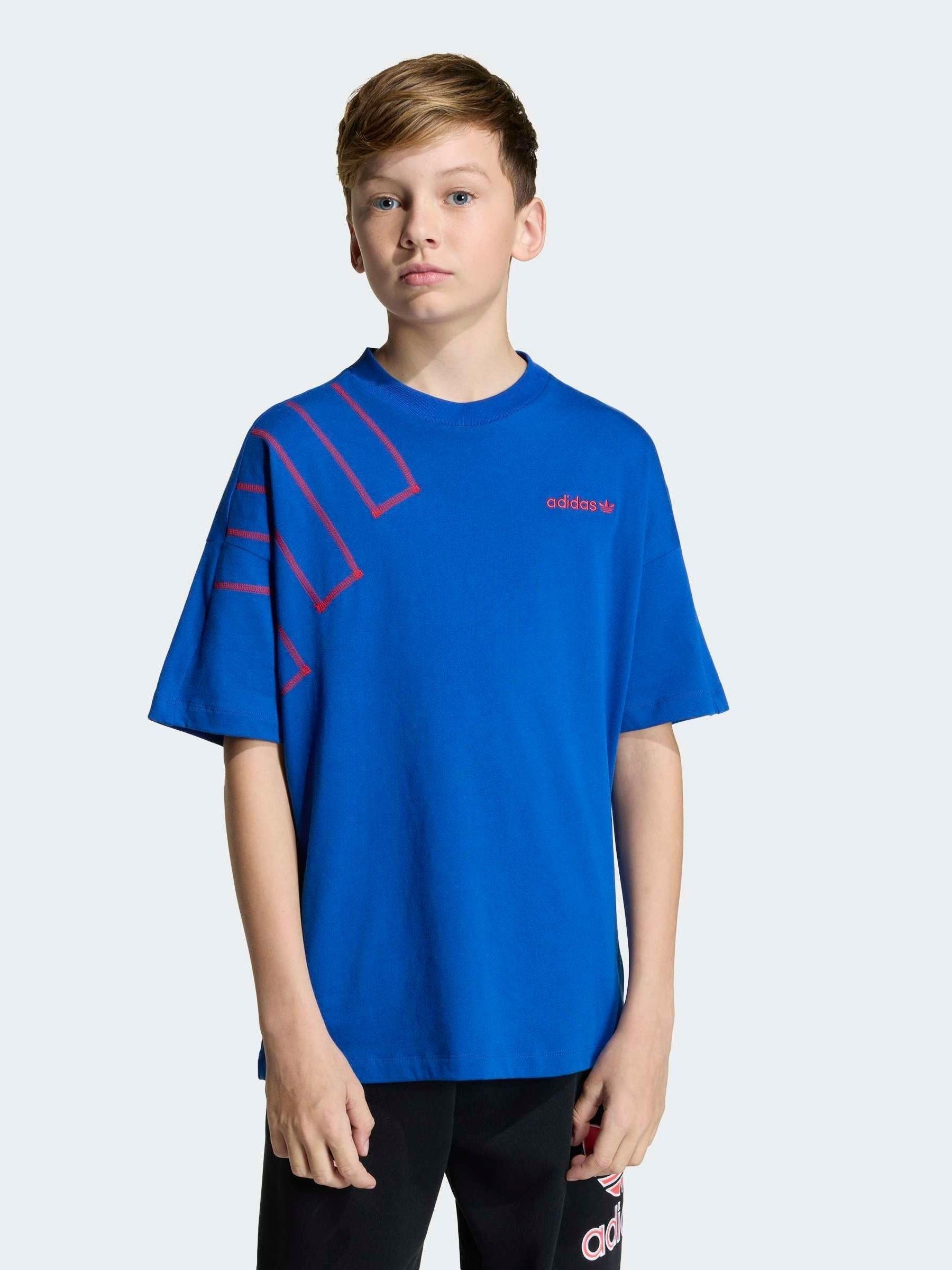 Dsiney Kidz - adidas Originals Blue Blocked Logo Oversized T-Shirt image 1