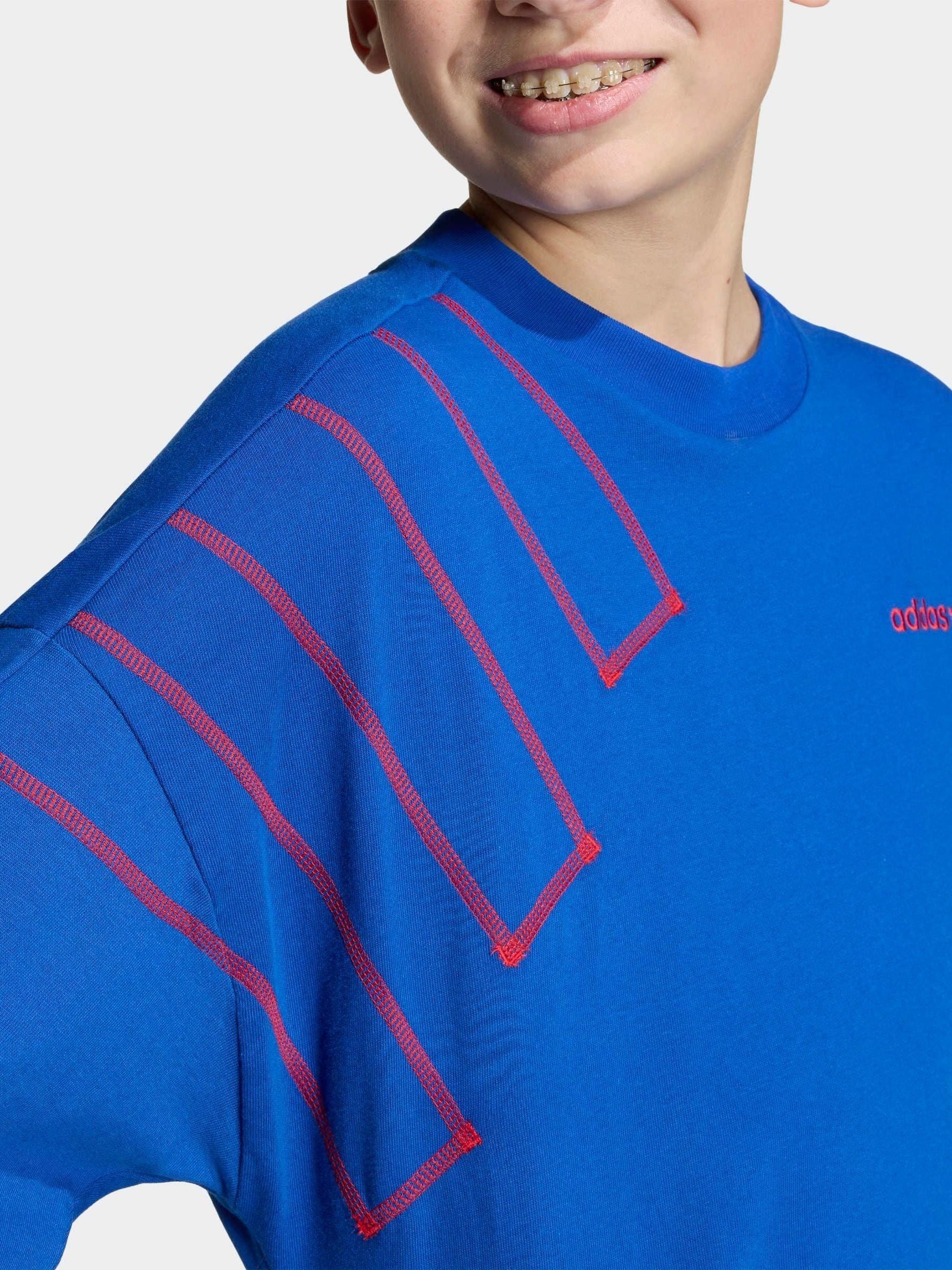 Dsiney Kidz - adidas Originals Blue Blocked Logo Oversized T-Shirt image 5