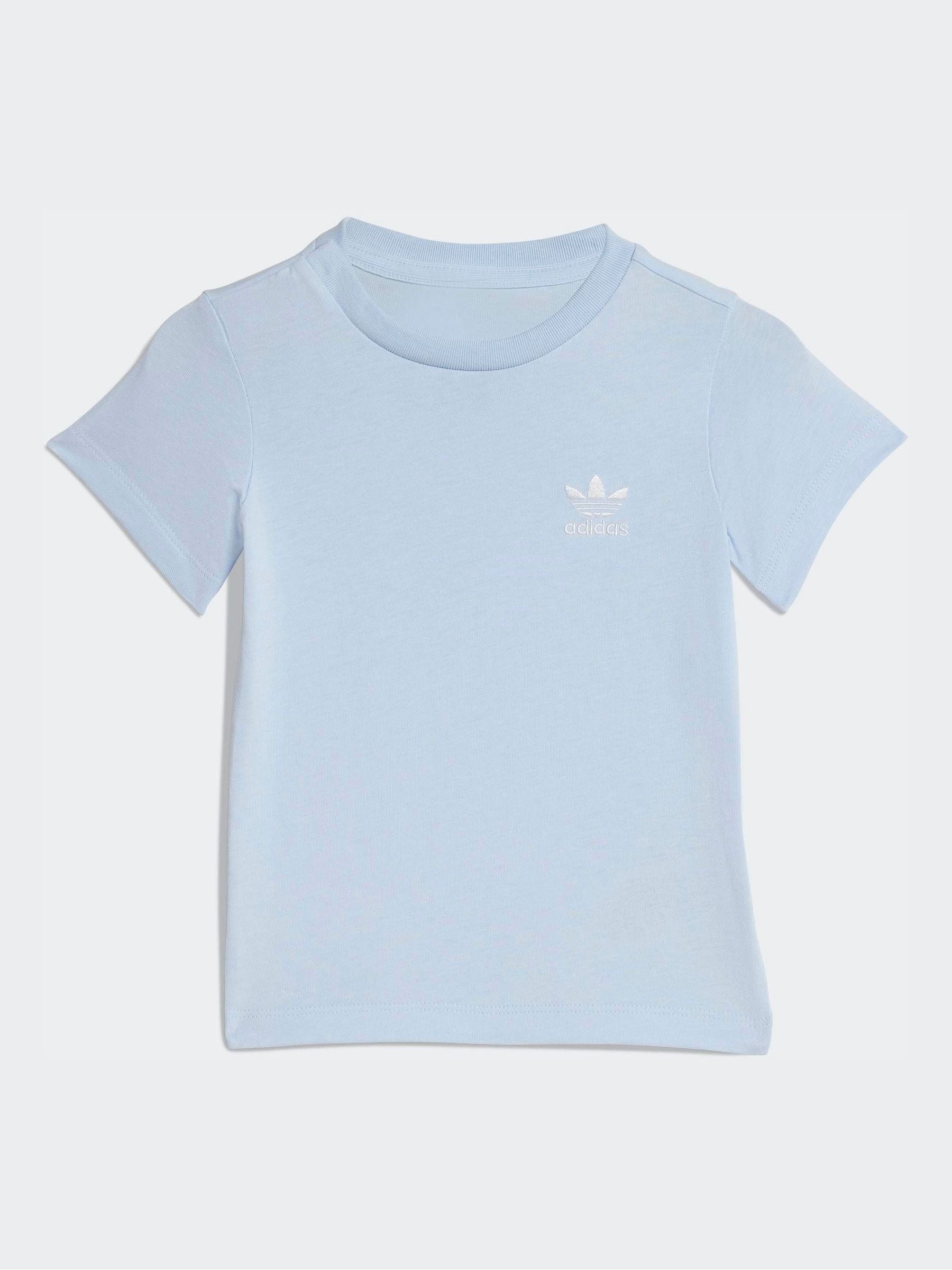 adidas Originals Blue T-Shirt and Shorts Infant Set image 2