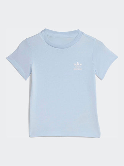 adidas Originals Blue T-Shirt and Shorts Infant Set image 2