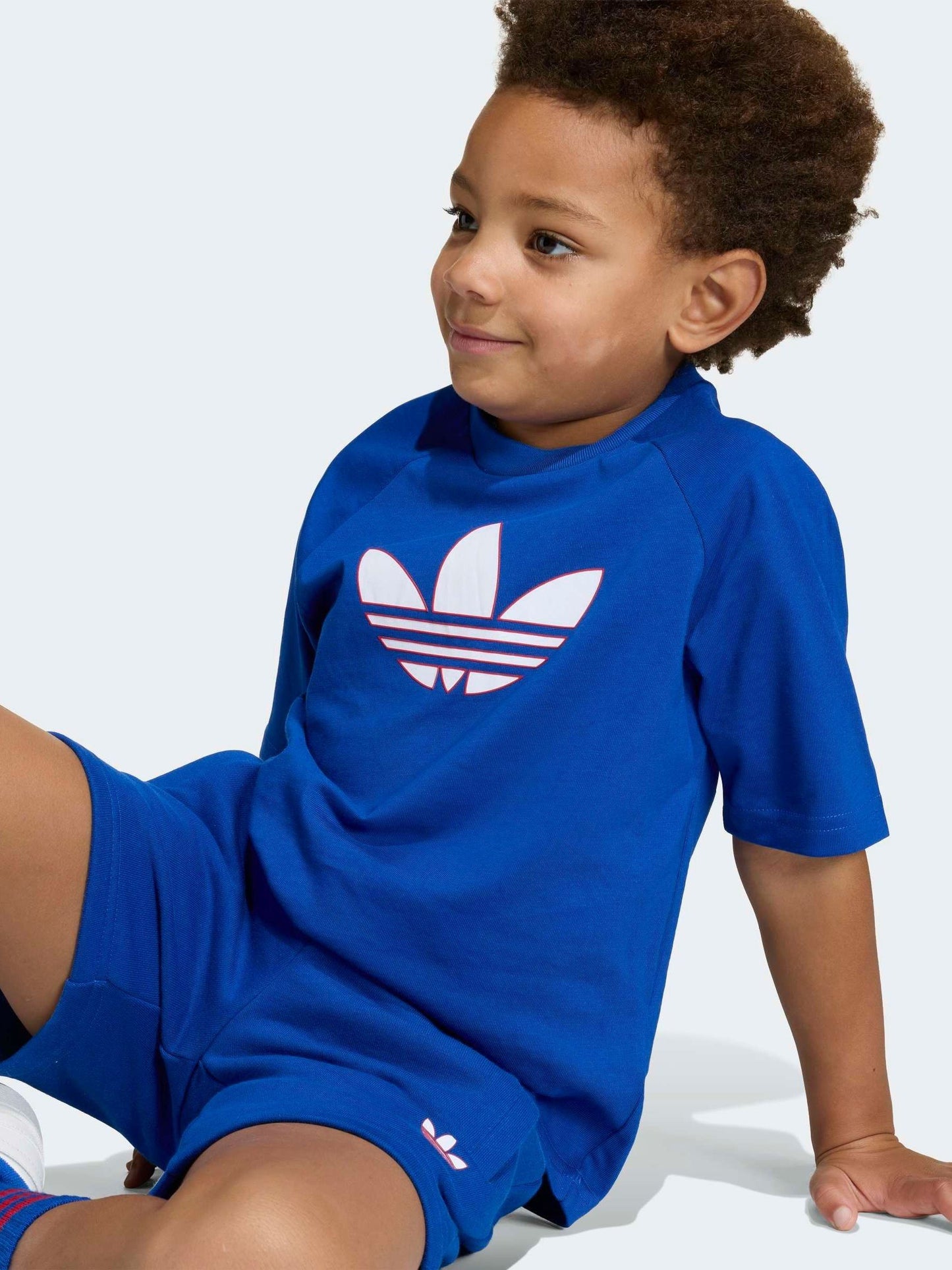 adidas Originals Blue Trefoil T-Shirt and Shorts Little Kids Set image 1