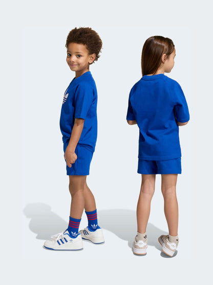 adidas Originals Blue Trefoil T-Shirt and Shorts Little Kids Set image 2