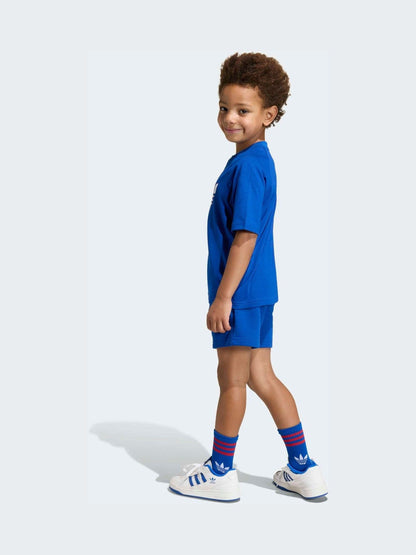 adidas Originals Blue Trefoil T-Shirt and Shorts Little Kids Set image 3