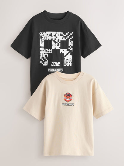 Dsiney Kidz - Stone/Black 2 Pack Minecraft T-Shirt (3-16yrs) image 1