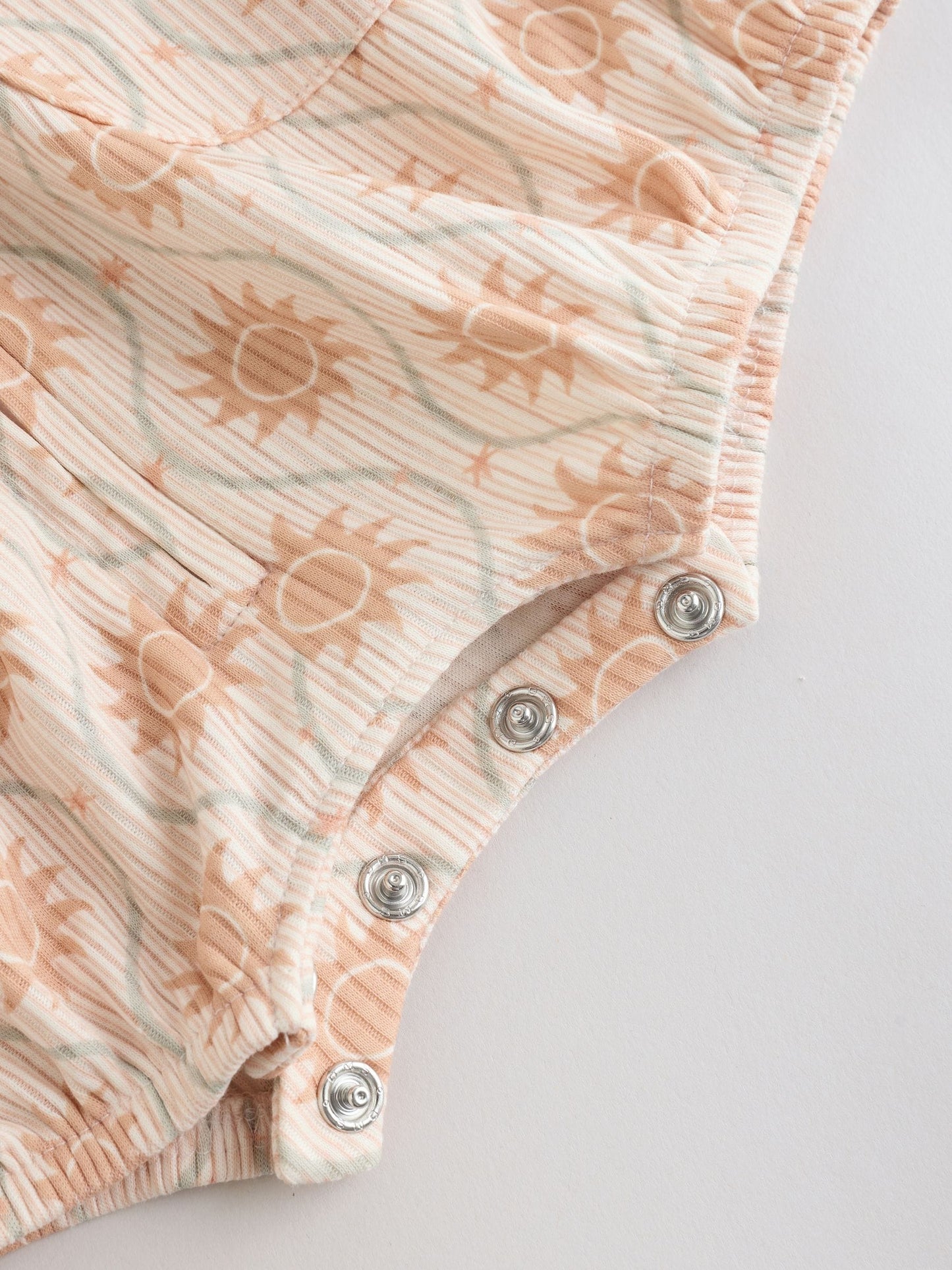 Orange Tonal Patterned Zip Through Baby Rompers 3 Pack image 9