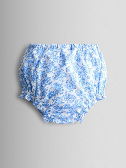 JoJo Maman Bébé Blue Garden Floral Smocked Woven Dress image 5